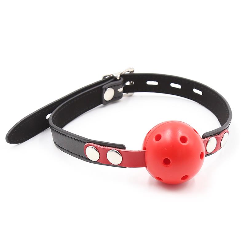 LATETOBED BDSM LINE - BALL GAG BREATHABLE BLACK/RED
