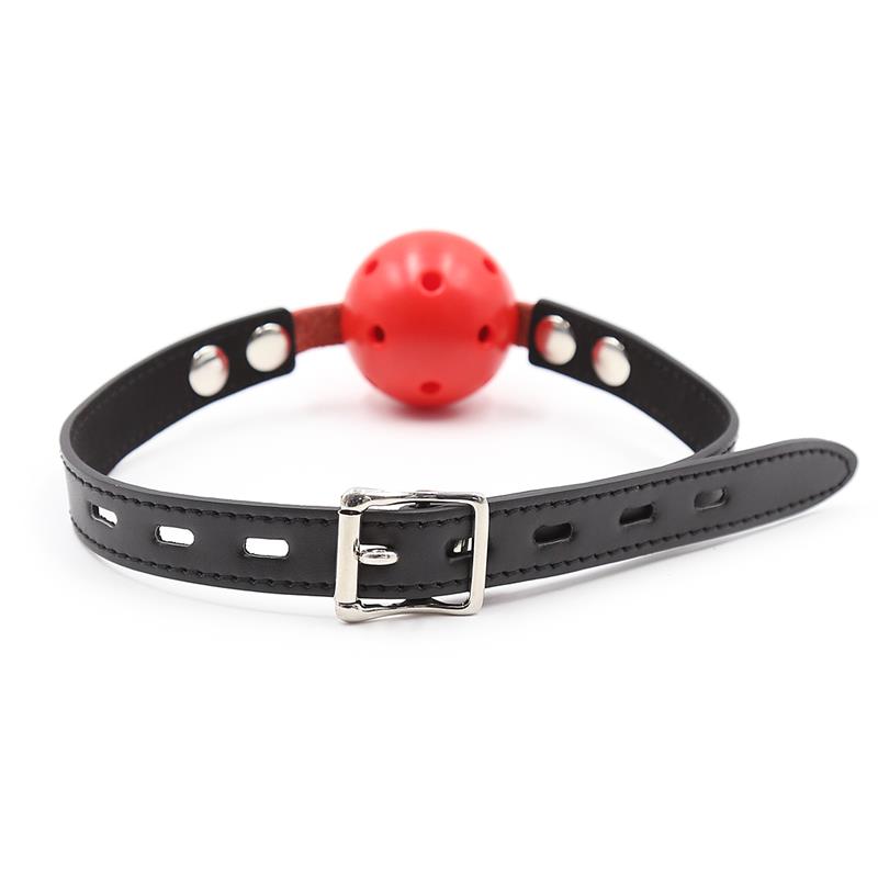 LATETOBED BDSM LINE - BALL GAG BREATHABLE BLACK/RED