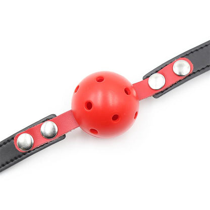 LATETOBED BDSM LINE - BALL GAG BREATHABLE BLACK/RED