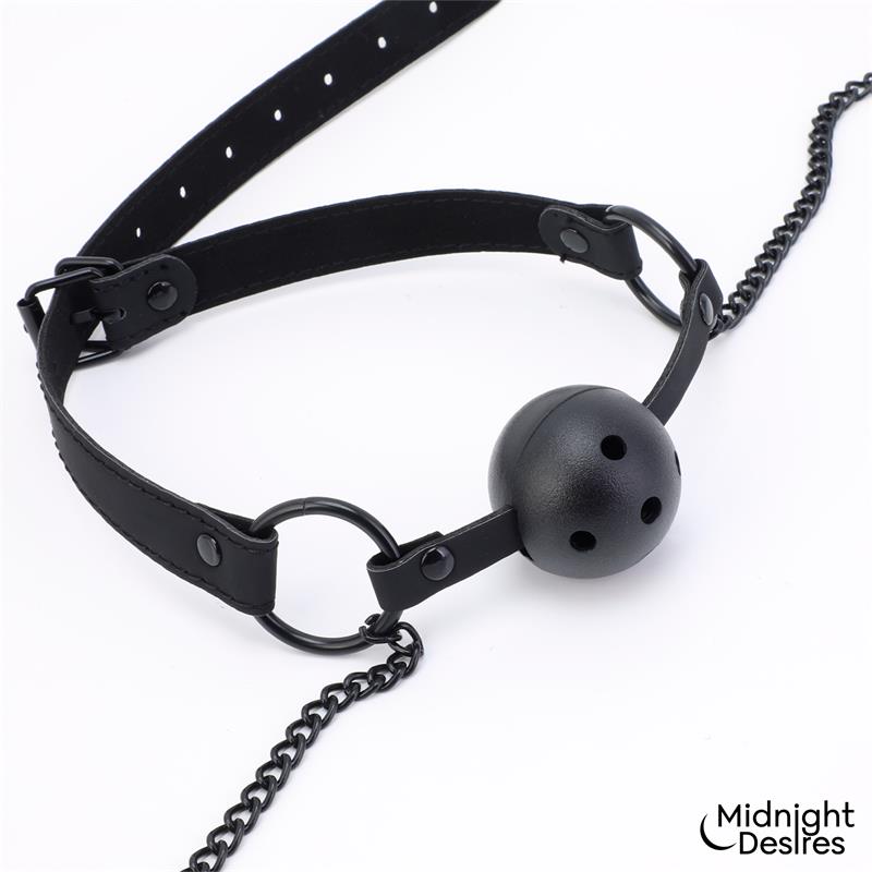 MIDNIGHT DESIRES - BALL GAG WITH NIPPLE CLAMPS