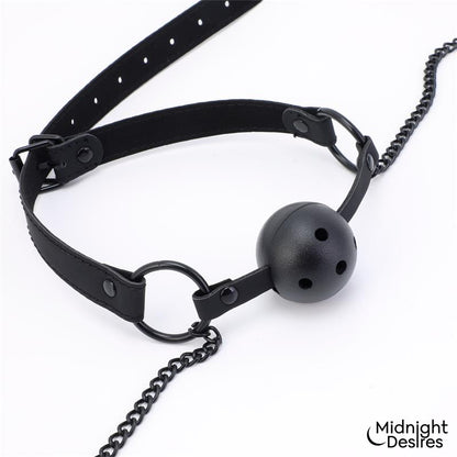MIDNIGHT DESIRES - BALL GAG WITH NIPPLE CLAMPS