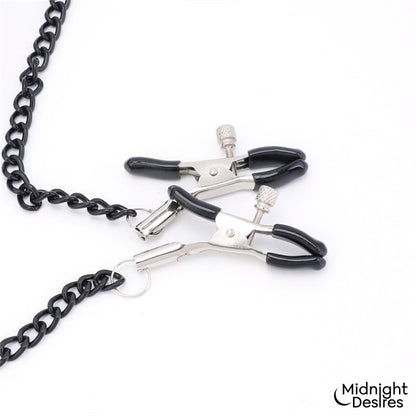 MIDNIGHT DESIRES - BALL GAG WITH NIPPLE CLAMPS