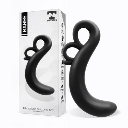 TARDENOCHE - BANEE PROSTATIV STIMULATOR WITH EASY PULL SILICONE BLACK
