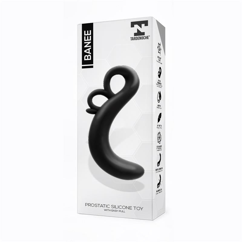 TARDENOCHE - BANEE PROSTATIV STIMULATOR WITH EASY PULL SILICONE BLACK