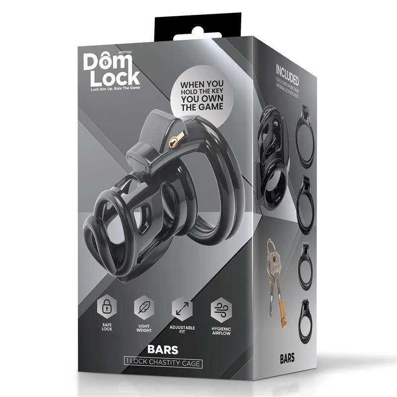 DOMLOCK - BARS CHASTITY CAGE WITH INTERNAL LOCK