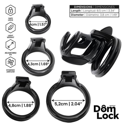 DOMLOCK - BARS CHASTITY CAGE WITH INTERNAL LOCK