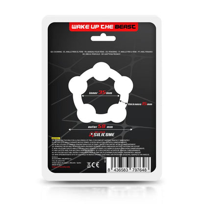 BEAST RINGS - BEAD SOLID COCK RING SILICONE 3.5 CM BLACK