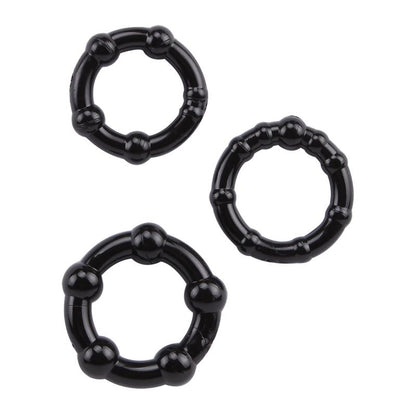CHISA - BEADED COCK RINGS-BLACK