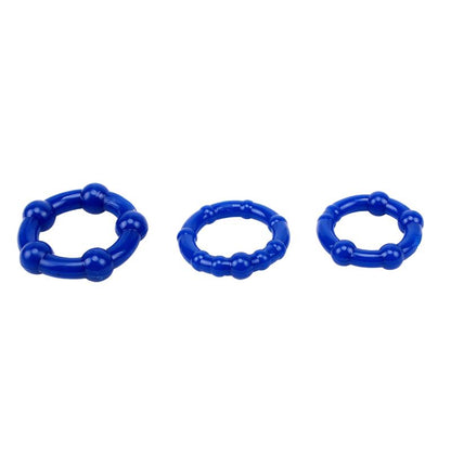 CHISA - BEADED COCK RINGS-BLUE