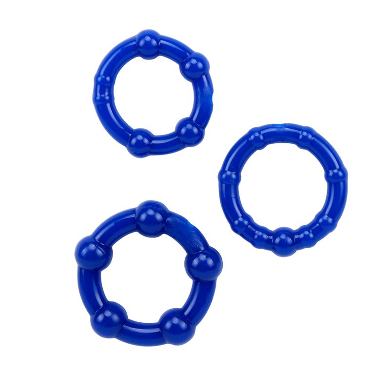 CHISA - BEADED COCK RINGS-BLUE