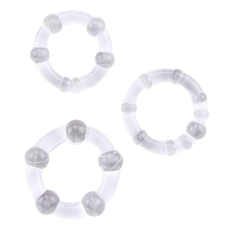 CHISA - BEADED COCK RINGS-CLEAR