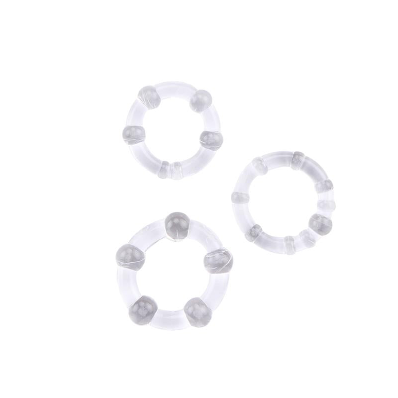 CHISA - BEADED COCK RINGS-CLEAR