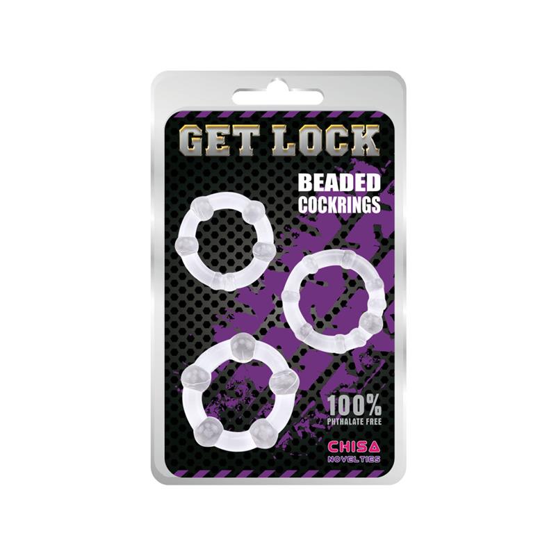 CHISA - BEADED COCK RINGS-CLEAR