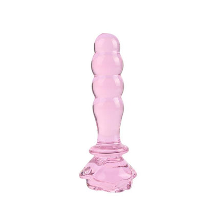 CHISA - BEADED GLASS PLUG WITH ROSE 5.6