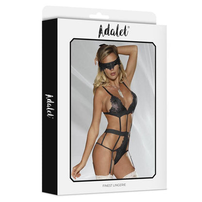 ADALET LINGERIE - BEATRIX TEDDY WITH GARTER BELT AND LACE BLINDFOLD
