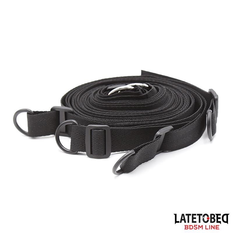 LATETOBED BDSM LINE - BED EESTRAINT SET WITH BLINDFOLD ADJUSTABLE CUFFS