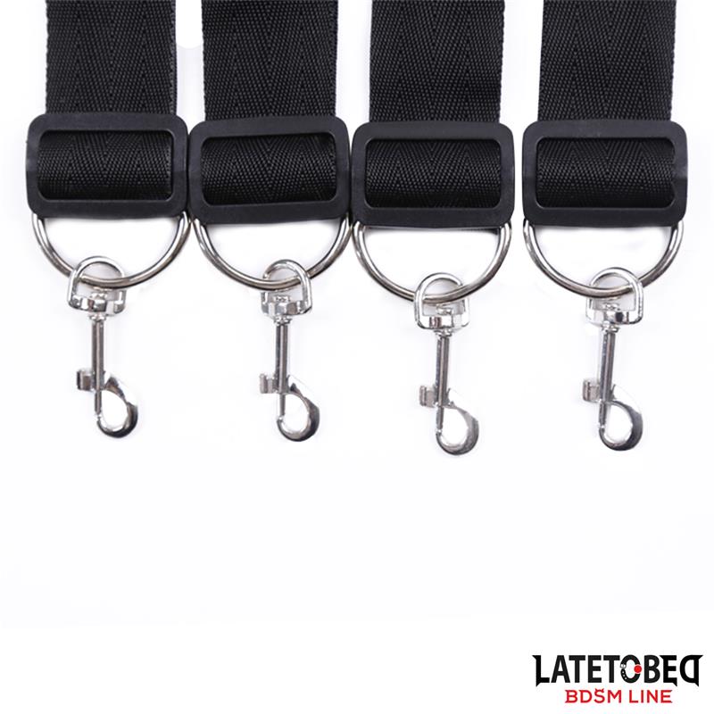 LATETOBED BDSM LINE - BED RESTRAINT SET WITH ADJUSTBABLE AND DESMONTABLE CUFFS