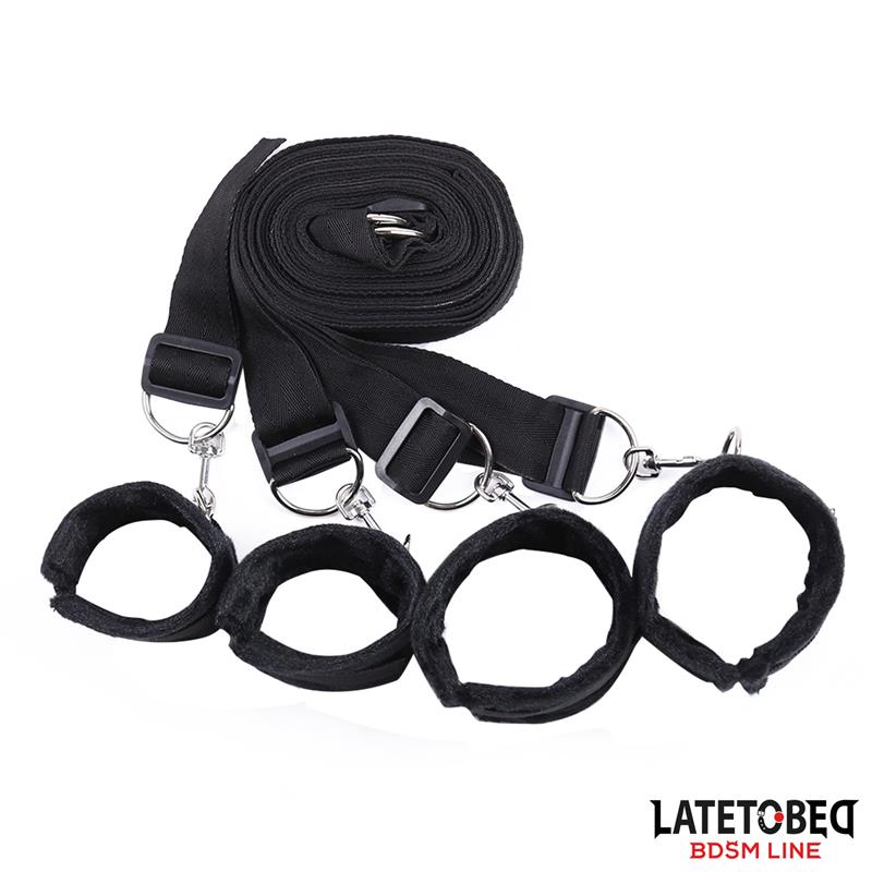 LATETOBED BDSM LINE - BED RESTRAINT SET WITH ADJUSTBABLE AND DESMONTABLE CUFFS