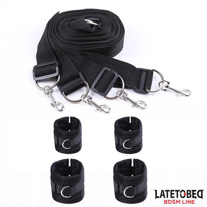 LATETOBED BDSM LINE - BED RESTRAINT SET WITH ADJUSTBABLE AND DESMONTABLE CUFFS