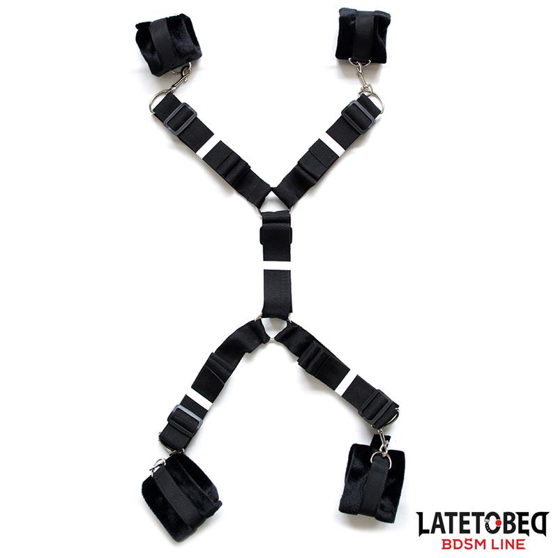 LATETOBED BDSM LINE - BED RESTRAINT SET WITH ADJUSTBABLE AND DESMONTABLE CUFFS