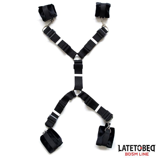 LATETOBED BDSM LINE - BED RESTRAINT SET WITH ADJUSTBABLE AND DESMONTABLE CUFFS