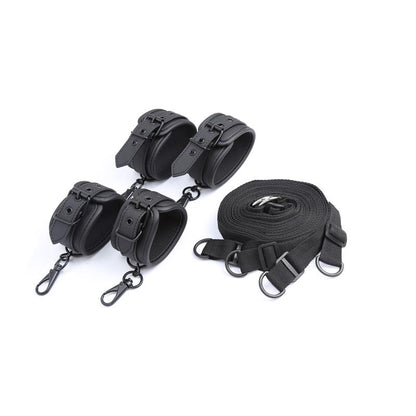 INTOYOU BLACK SHADOW - BED RESTRAINTS SET VEGAN LEATHER