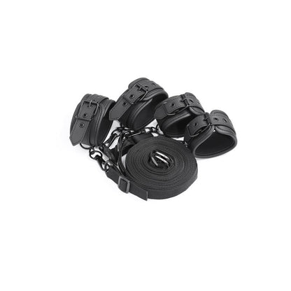 INTOYOU BLACK SHADOW - BED RESTRAINTS SET VEGAN LEATHER