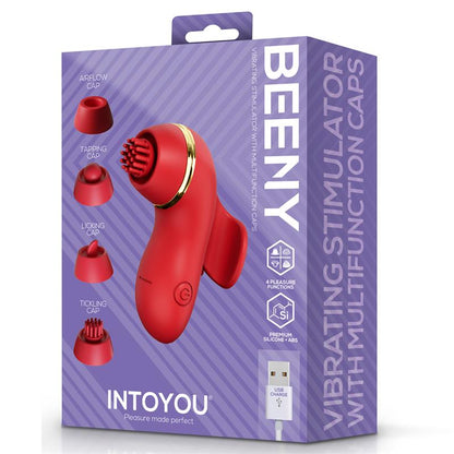 INTOYOU - BEENY STIMULATOR WITH 4 CAPS, SUCTION, TAPPING, TICKLING AND LICKING