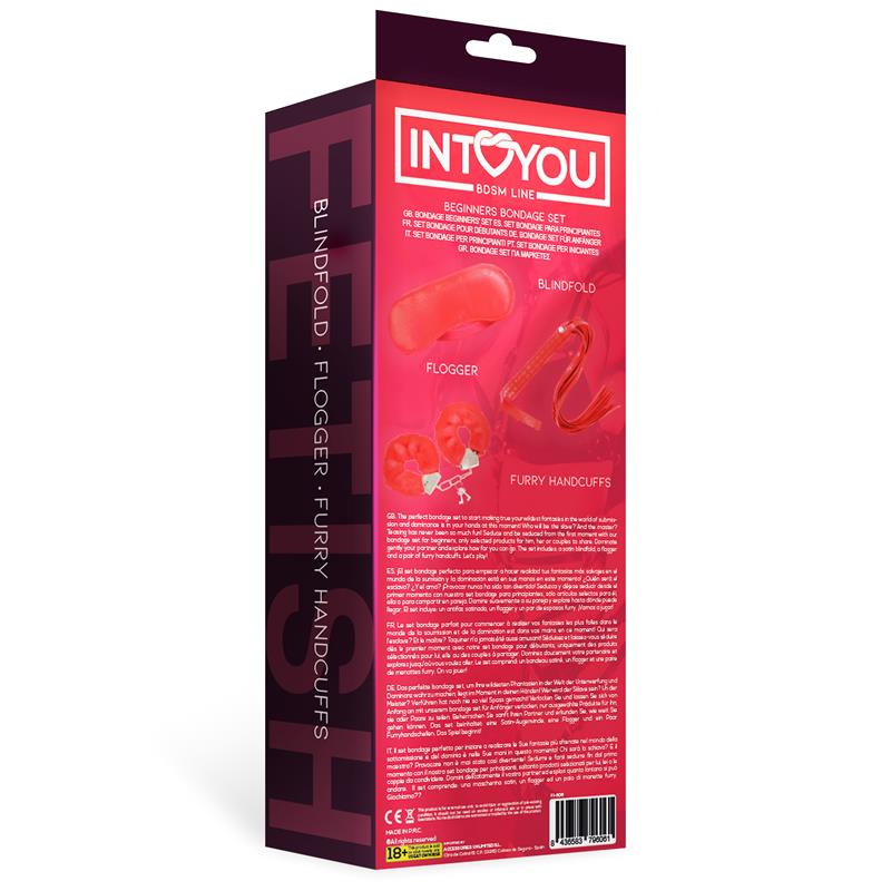 INTOYOU BDSM LINE - BEGINNERS BONDAGE SET 3 PIECES RED