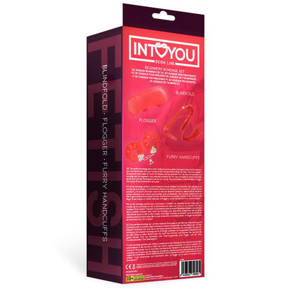 LÍNEA BDSM INTOYOU - SET DE BONDAGE PARA PRINCIPIANTES DE 3 PIEZAS ROJO