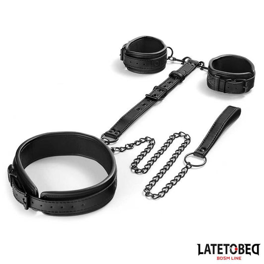 LATETOBED BDSM LINE - BEHIND BACK NECK TO WRIST RESTRAINTS
