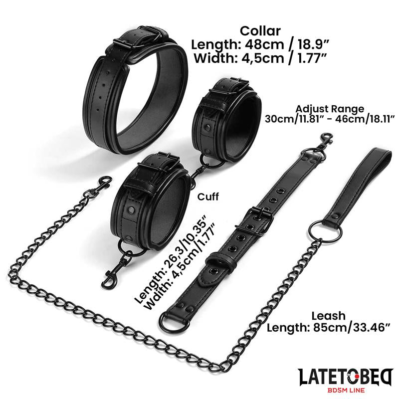 LATETOBED BDSM LINE - BEHIND BACK NECK TO WRIST RESTRAINTS