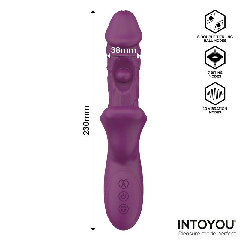INTOYOU - BELLA VIBE WITH DOUBLE TICKLING BALL AND BITING 3 MOTORS