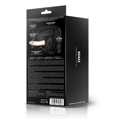HARNESS COLLECTION LATETOBED - BEMAX DETACHABLE STRAP-ON WITH HOLLOW DILDO, VIBRATION AND REMOTE CONTROL