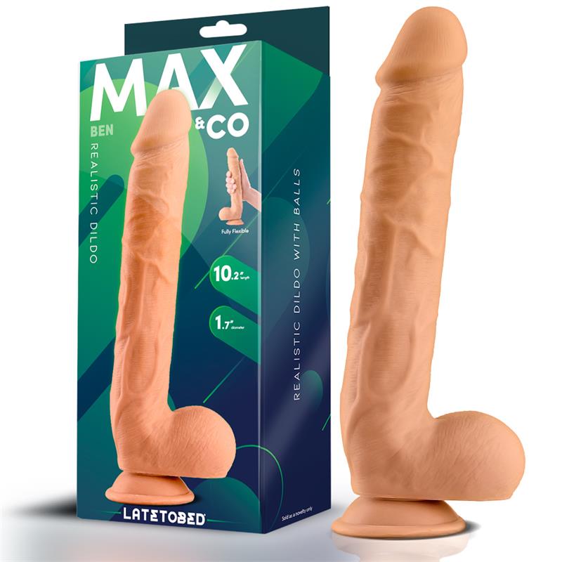 MAX & CO - BEN REALISTIC DILDO WITH TESTICLES 10.2 FLESH