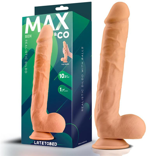 MAX & CO - BEN REALISTIC DILDO WITH TESTICLES 10.2 FLESH