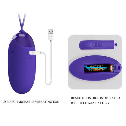 PRETTYLOVE - BERGER-YOUTH VIBRATING EGG WITH REMOTE CONTROL