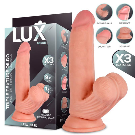 LUX - BERND TRIPLE DENSITY DILDO WITH SWINGING BALLS 9.2