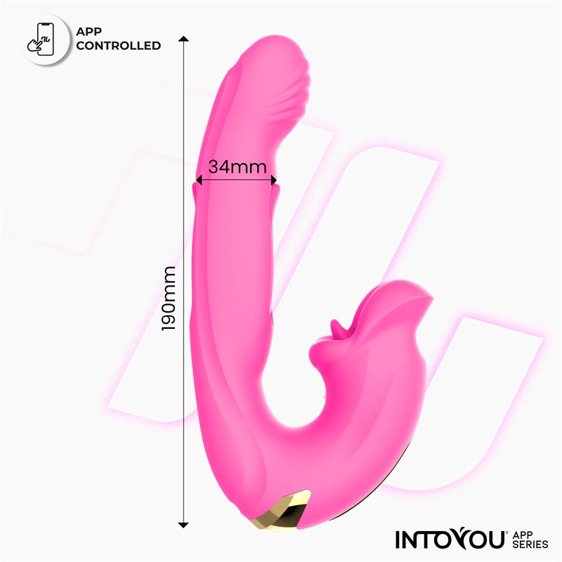 INTOYOU APP SERIES - BIMBY BITING AND DOUBLE TONGUE TAPPING VIBRATOR WITH APP