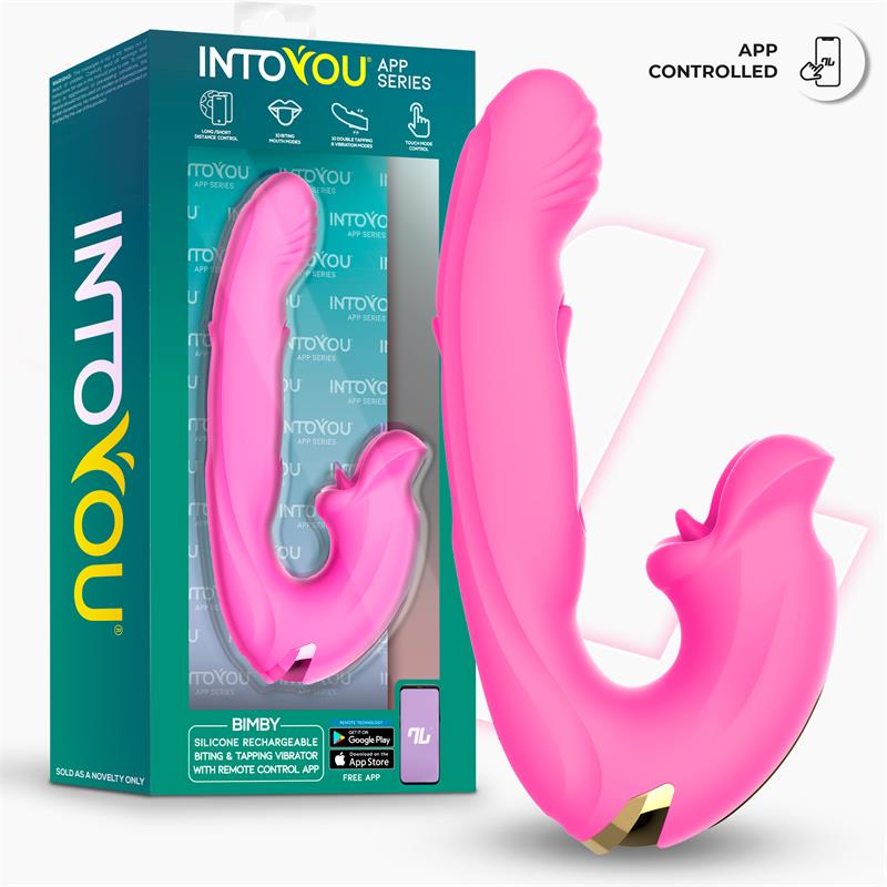 INTOYOU APP SERIES - BIMBY BITING AND DOUBLE TONGUE TAPPING VIBRATOR WITH APP