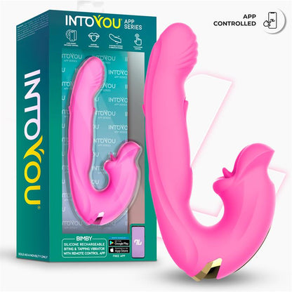INTOYOU APP SERIES - BIMBY BITING AND DOUBLE TONGUE TAPPING VIBRATOR WITH APP