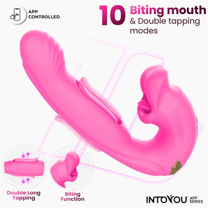 INTOYOU APP SERIES - BIMBY BITING AND DOUBLE TONGUE TAPPING VIBRATOR WITH APP