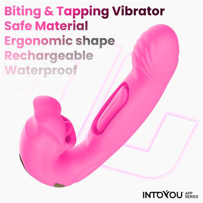 INTOYOU APP SERIES - BIMBY BITING AND DOUBLE TONGUE TAPPING VIBRATOR WITH APP