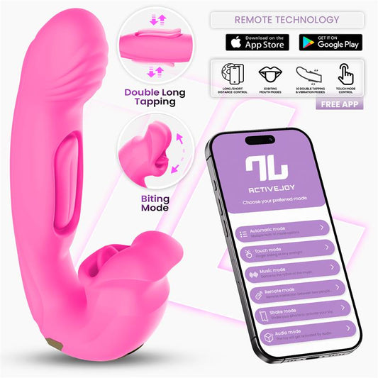 INTOYOU APP SERIES - BIMBY BITING AND DOUBLE TONGUE TAPPING VIBRATOR WITH APP