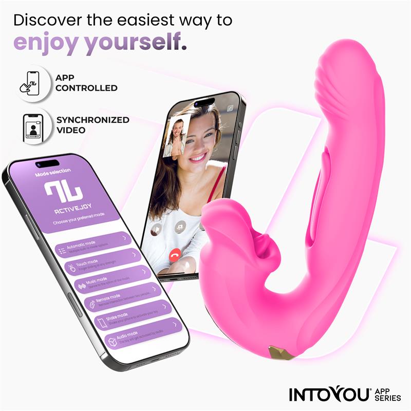 INTOYOU APP SERIES - BIMBY BITING AND DOUBLE TONGUE TAPPING VIBRATOR WITH APP