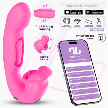 INTOYOU APP SERIES - BIMBY BITING AND DOUBLE TONGUE TAPPING VIBRATOR WITH APP