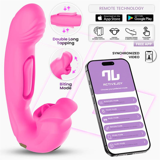 INTOYOU APP SERIES - BIMBY BITING AND DOUBLE TONGUE TAPPING VIBRATOR WITH APP