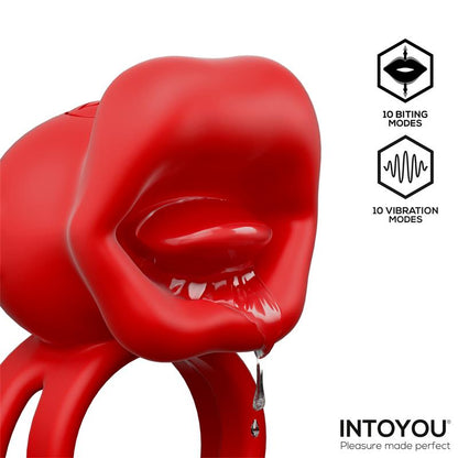 INTOYOU - BITTEY COCK RING WITH VIBRATION AND BITING