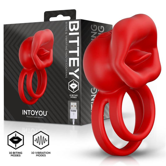 INTOYOU - BITTEY COCK RING WITH VIBRATION AND BITING