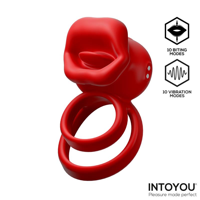 INTOYOU - BITTEY COCK RING WITH VIBRATION AND BITING